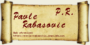 Pavle Rabasović vizit kartica